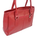 Elegancka I Praktyczna Torebka Skórzana MAGRE (PL) SONIA Skóra Naturalna CIEMNY CZERWONY Tekstura
