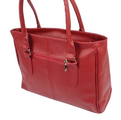 Elegancka I Praktyczna Torebka Skórzana MAGRE (PL) SONIA Skóra Naturalna CIEMNY CZERWONY Tekstura