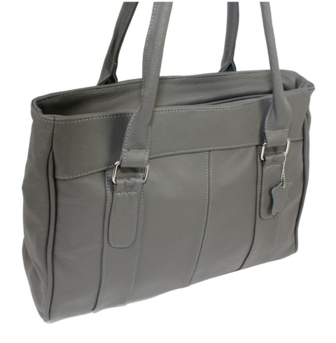 Elegancka I Praktyczna Torebka Skórzana MAGRE (PL) SONIA Skóra Naturalna CIEMNY GRAFITOWY 