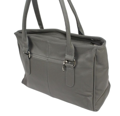 Elegancka I Praktyczna Torebka Skórzana MAGRE (PL) SONIA Skóra Naturalna CIEMNY GRAFITOWY 