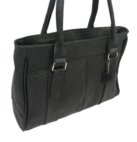 Elegancka I Praktyczna Torebka Skórzana MAGRE (PL) SONIA Skóra Naturalna CZARNY Tekstura