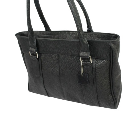 Elegancka I Praktyczna Torebka Skórzana MAGRE (PL) SONIA Skóra Naturalna CZARNY Tekstura