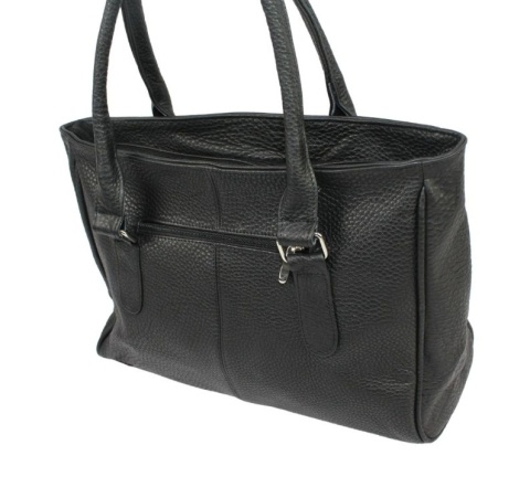 Elegancka I Praktyczna Torebka Skórzana MAGRE (PL) SONIA Skóra Naturalna CZARNY Tekstura