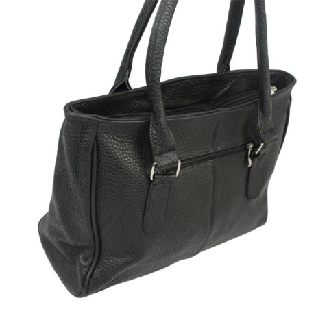 Elegancka I Praktyczna Torebka Skórzana MAGRE (PL) SONIA Skóra Naturalna CZARNY Tekstura