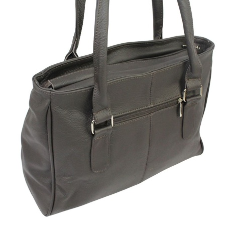 Elegancka I Praktyczna Torebka Skórzana MAGRE (PL) SONIA Skóra Naturalna CZEKOLADOWY Matowy