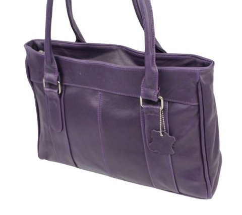 Elegancka I Praktyczna Torebka Skórzana MAGRE (PL) SONIA Skóra Naturalna FIOLETOWY Gładka