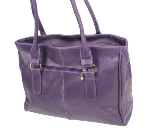 Elegancka I Praktyczna Torebka Skórzana MAGRE (PL) SONIA Skóra Naturalna FIOLETOWY Gładka