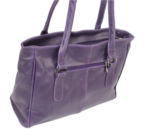 Elegancka I Praktyczna Torebka Skórzana MAGRE (PL) SONIA Skóra Naturalna FIOLETOWY Gładka