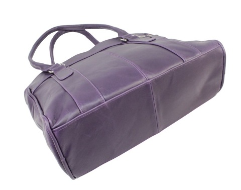 Elegancka I Praktyczna Torebka Skórzana MAGRE (PL) SONIA Skóra Naturalna FIOLETOWY Gładka