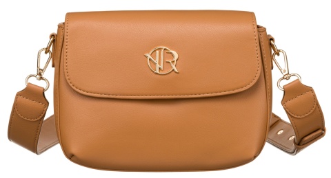 Elegancka I Stylowa Torebka Z Ekologicznej Skóry Włoskiej Rovicky (PL) R-TOR-ALE-1-3738 KARMEL 22,5 x 17 x 8 [cm]