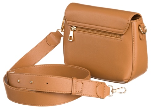 Elegancka I Stylowa Torebka Z Ekologicznej Skóry Włoskiej Rovicky (PL) R-TOR-ALE-1-3738 KARMEL 22,5 x 17 x 8 [cm]