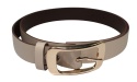 Pasek Damski Skórzany Arucce (PL) Skóra Licowa EXTRA 30 mm CAPPUCINO Złota Klamra 