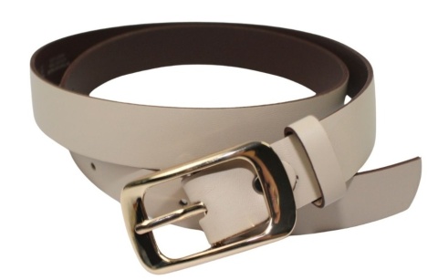 Pasek Damski Skórzany Arucce (PL) Skóra Licowa EXTRA 30 mm CAPPUCINO Złota Klamra 