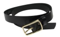 Pasek Damski Skórzany Arucce (PL) Skóra Licowa EXTRA 30 mm CZARNY Złota Klamra IX