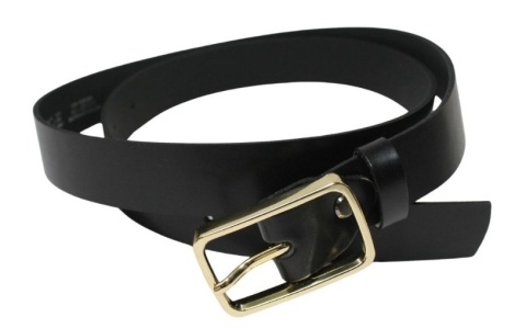 Pasek Damski Skórzany Arucce (PL) Skóra Licowa EXTRA 30 mm CZARNY Złota Klamra IX