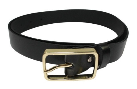 Pasek Damski Skórzany Arucce (PL) Skóra Licowa EXTRA 30 mm CZARNY Złota Klamra IX