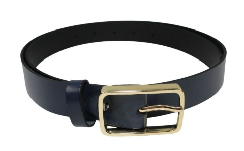 Pasek Damski Skórzany Arucce (PL) Skóra Licowa EXTRA Gładki 30 mm GRANATOWY Złota Klamra