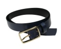 Pasek Damski Skórzany Arucce (PL) Skóra Licowa EXTRA Gładki 30 mm GRANATOWY Złota Klamra