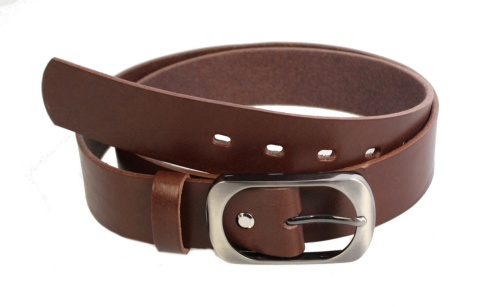 Pasek Damski Skórzany CEZ-MAR (PL) Skóra Naturalna Licowa Gładki 40 mm CIEMNY BRĄZOWY