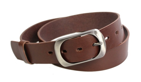 Pasek Damski Skórzany CEZ-MAR (PL) Skóra Naturalna Licowa Gładki 40 mm CIEMNY BRĄZOWY