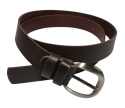 Pasek Damski Skórzany Gładki CEZ-MAR (PL) 30 mm Skóra Licowa Wąski CIEMNY CZEKOLADOWY 