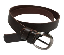 Pasek Damski Skórzany Gładki CEZ-MAR (PL) 30 mm Skóra Licowa Wąski CIEMNY CZEKOLADOWY 