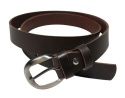 Pasek Damski Skórzany Gładki CEZ-MAR (PL) 30 mm Skóra Licowa Wąski CIEMNY CZEKOLADOWY 