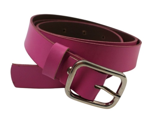 Pasek Damski Skórzany Gładki COMPLEX (PL) 30 mm CIEMNA FUKSJA Szerokość Standardowa