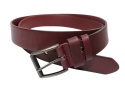 Pasek Skórzany Arucce (PL) Skóra Licowa EXTRA 40 mm BORDOWY Klamra z Rolką