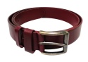 Pasek Skórzany Arucce (PL) Skóra Licowa EXTRA 40 mm BORDOWY Klamra z Rolką