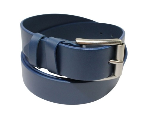 Pasek Skórzany Arucce (PL) Skóra Licowa EXTRA 40 mm GRANATOWY Klamra z Rolką