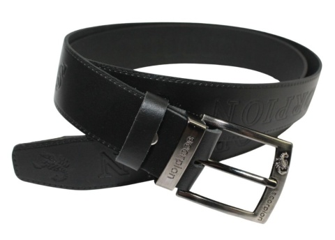 Pasek Skórzany COMPLEX (PL) Tłoczony Napis "SCORPION" Skóra Naturalna EXTRA DW 40 mm CZARNY