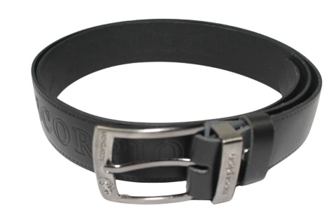 Pasek Skórzany COMPLEX (PL) Tłoczony Napis "SCORPION" Skóra Naturalna EXTRA DW 40 mm CZARNY