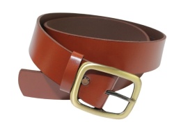 Pasek Skórzany Damski Arucce (PL) Skóra Naturalna EXTRA Gładki 40 mm  BRĄZOWY Miedziana Klamra