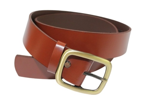 Pasek Skórzany Damski Arucce (PL) Skóra Naturalna EXTRA Gładki 40 mm  BRĄZOWY Miedziana Klamra