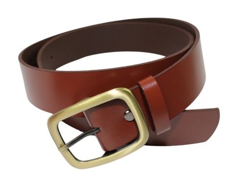 Pasek Skórzany Damski Arucce (PL) Skóra Naturalna EXTRA Gładki 40 mm  BRĄZOWY Miedziana Klamra