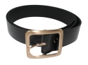 Pasek Skórzany Damski Arucce (PL) Skóra Naturalna EXTRA Gładki 40 mm  CZARNY Mosiężna Klamra
