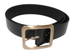 Pasek Skórzany Damski Arucce (PL) Skóra Naturalna EXTRA Gładki 40 mm  CZARNY Mosiężna Klamra