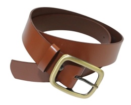 Pasek Skórzany Damski Arucce (PL) Skóra Naturalna EXTRA Gładki 40 mm  MLECZNA CZEKOLADA Miedziana Klamra