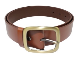 Pasek Skórzany Damski Arucce (PL) Skóra Naturalna EXTRA Gładki 40 mm  MLECZNA CZEKOLADA Miedziana Klamra