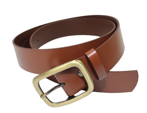 Pasek Skórzany Damski Arucce (PL) Skóra Naturalna EXTRA Gładki 40 mm  MLECZNA CZEKOLADA Miedziana Klamra