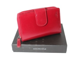 Portfel Damski Skóra Naturalna El Forrest Średni Z Suwakiem Piórnik 821 480 RFID BORDOWY 13,5 x 8,5 x 3,5 [cm]