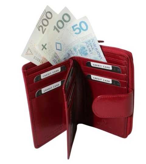 Portfel Damski Skóra Naturalna El Forrest Średni Z Suwakiem Piórnik 821 480 RFID BORDOWY 13,5 x 8,5 x 3,5 [cm]