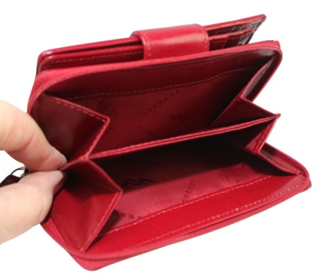 Portfel Damski Skóra Naturalna El Forrest Średni Z Suwakiem Piórnik 821 480 RFID BORDOWY 13,5 x 8,5 x 3,5 [cm]