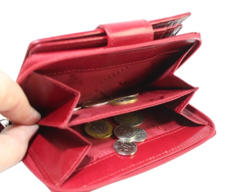 Portfel Damski Skóra Naturalna El Forrest Średni Z Suwakiem Piórnik 821 480 RFID BORDOWY 13,5 x 8,5 x 3,5 [cm]