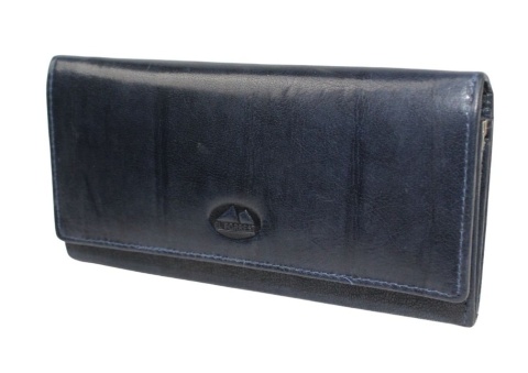 Portfel Damski Skórzany El Forest (PL) Klamra Skóra Bydlęca RFID 809 38 GRANATOWY 18 x 9,5 x 3 [cm]