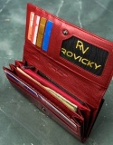  Portfel Damski Skórzany LORENTI Skóra Naturalna Lakierowana Duży Klamra Na Zewnątrz 72031-RS RFID CZERWONY 18,5 x 9 x 4,5 [cm]