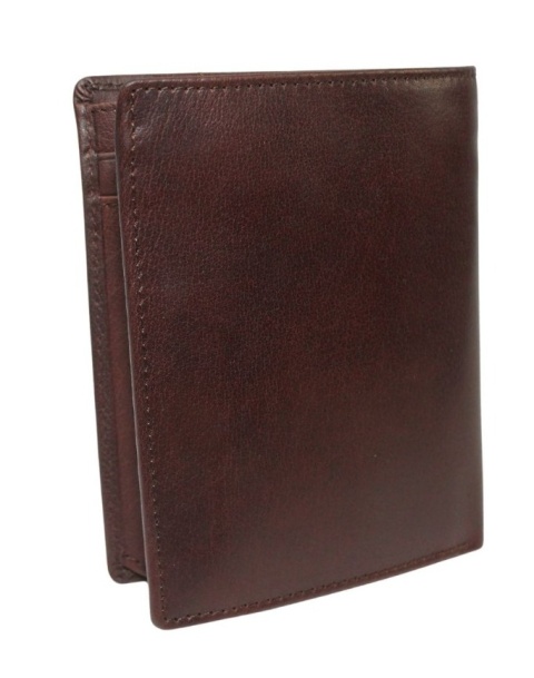 Portfel Męski EL FORREST Skóra Bydlęca Duży Pionowy Bez Zapięcia Jedno Skrzydełko RFID 861 CZEKOLADOWY 13,5 x 10 x 2,5 cm