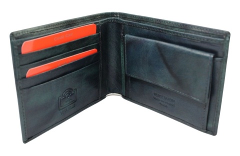 Portfel Męski PIERRE CARDIN Skóra Licowa Duży Poziomy Bez Zapięcia  18062 ,,MOZAJKA,, MORSKI 12 x 9,5 x 2,5 [cm]