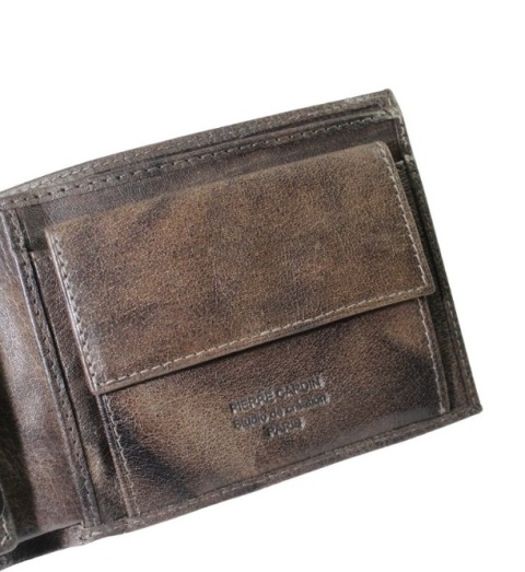 Portfel Męski PIERRE CARDIN Skóra Licowa Duży Poziomy Bez Zapięcia Jedno Skrzydełko 18063 ,,MOZAJKA,, 12 x 9,5 x 2,5 [cm]